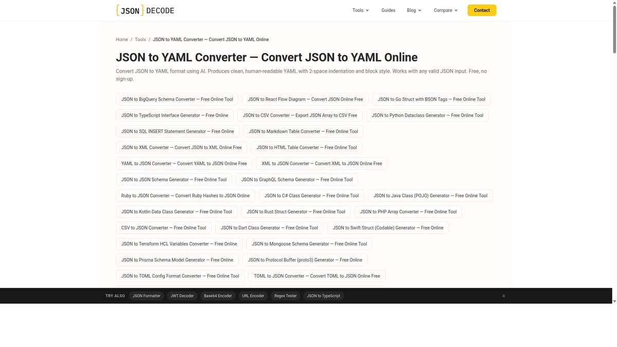 JSON to YAML Converter