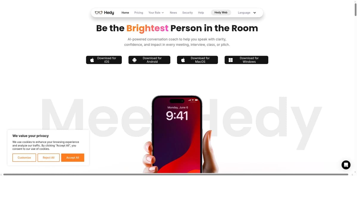 Hedy 2.0 MacOS App
