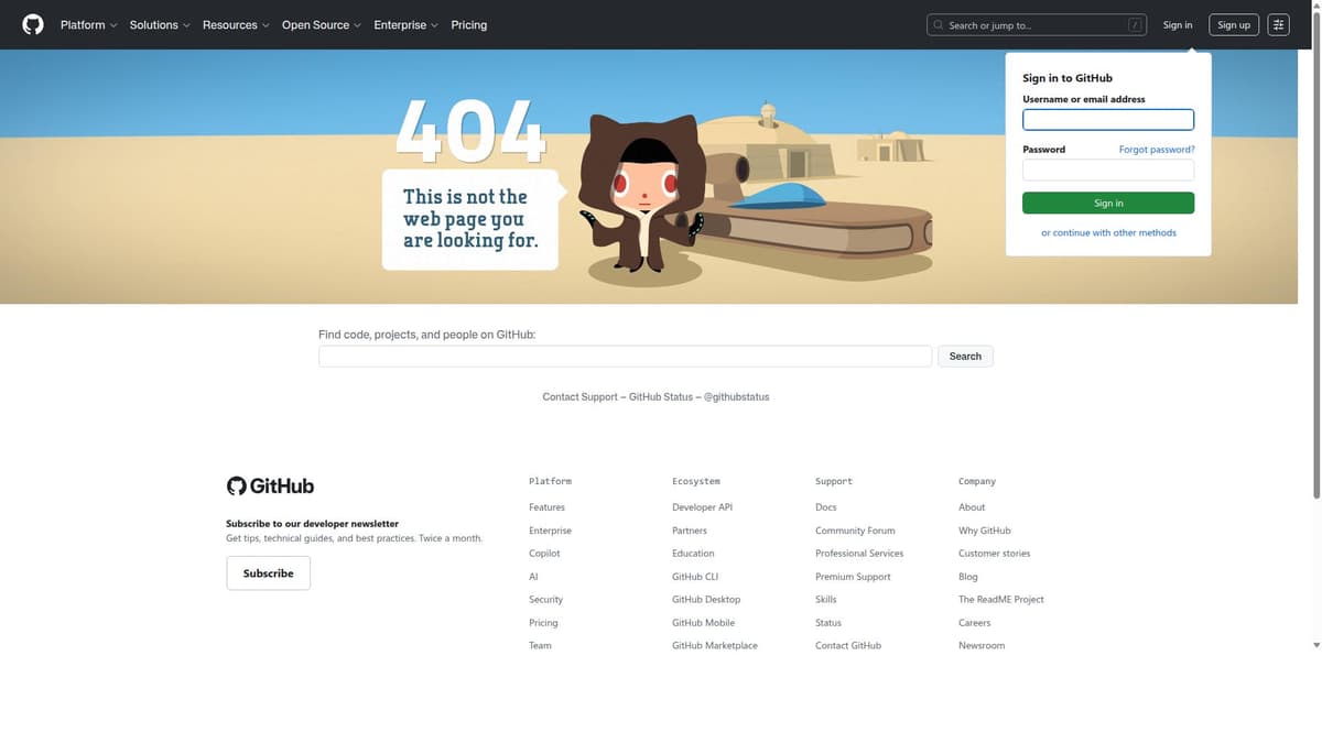 Page not found · GitHub · GitHub